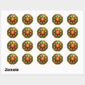 Decorative Red Green Holiday Sticker ラウンドシール (シート)