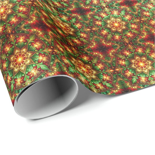 Decorative Red Green Holiday Wrapping Paper ラッピングペーパー (ロールコーナー)