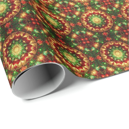 Decorative Red Green Holiday Wrapping Paper ラッピングペーパー (ロールコーナー)