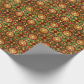 Decorative Red Green Holiday Wrapping Paper ラッピングペーパー (角)