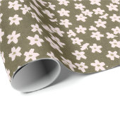 Decorative Retro Japanese Floral Pattern ラッピングペーパー (ロールコーナー)