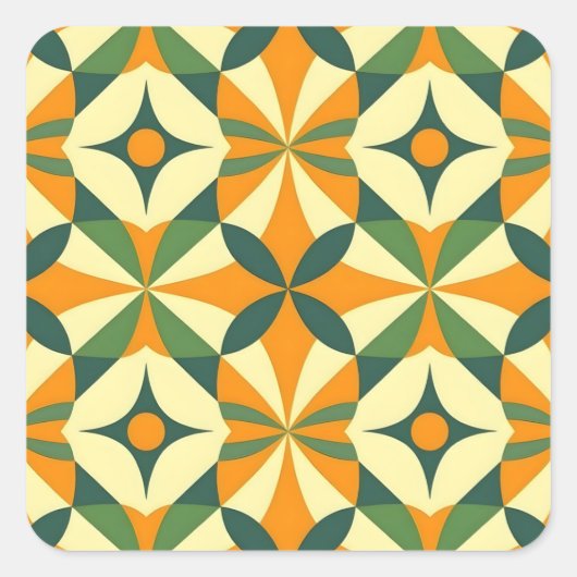 Decorative retro seamless pattern スクエアシール (正面)