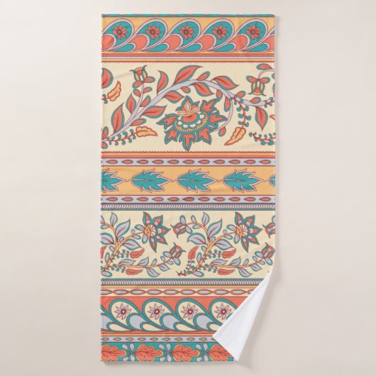 Decorative seamless pattern of borders with flower バスタオル (バスタオル)