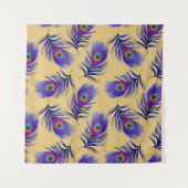 Decorative seamless pattern with beautiful peacock タペストリー (正面)