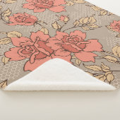 Decorative seamless pattern with lace bouquet of r シェルパブランケット (3/4)