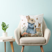 Decorative Spring Rabbit Deer Flowers Throw Pillow クッション (椅子)