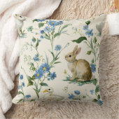 Decorative Spring Rabbit Duck Flowers Throw Pillow クッション (ブランケット)