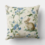 Decorative Spring Rabbit Duck Flowers Throw Pillow クッション (裏面)