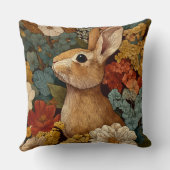 Decorative Spring Rabbit Duck Flowers Throw Pillow クッション (裏面)