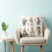 Decorative Spring Rabbit Flowers Throw Pillow クッション (椅子)