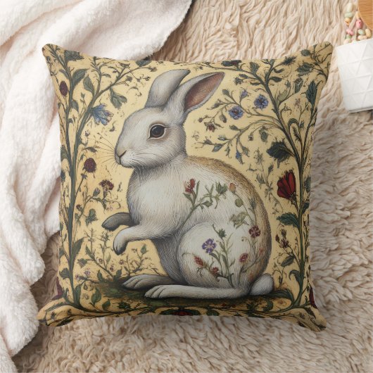 Decorative Spring Rabbit Throw Pillow クッション (ブランケット)