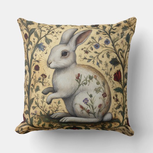 Decorative Spring Rabbit Throw Pillow クッション (正面)
