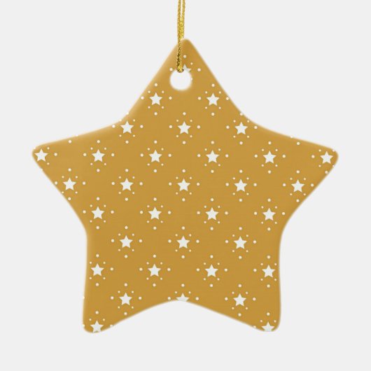 Decorative Stars on Gold Background セラミックオーナメント (正面)