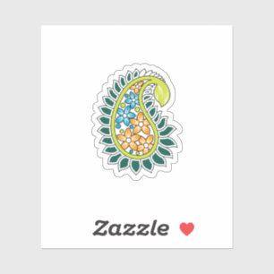 Decorative Style, Dark Blue Green, Wattle シール