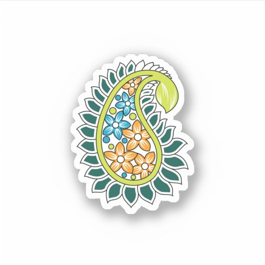 Decorative Style, Dark Blue Green, Wattle シール (正面)