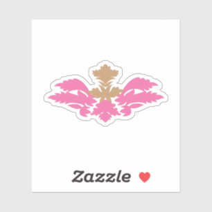 Decorative Style, Hot Pink, Antique Brass シール