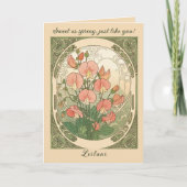 Decorative Sweet Pea Birth Month Flower カード (正面)