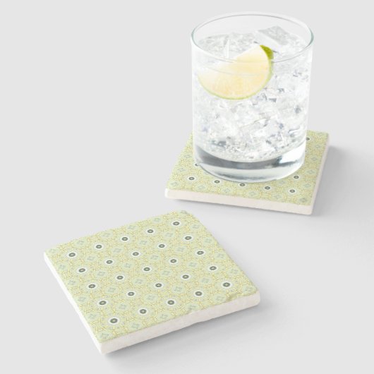 decorative symmetrical geometric pattern coaster ストーンコースター (横)