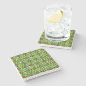 decorative symmetrical geometric pattern coaster  ストーンコースター (横)