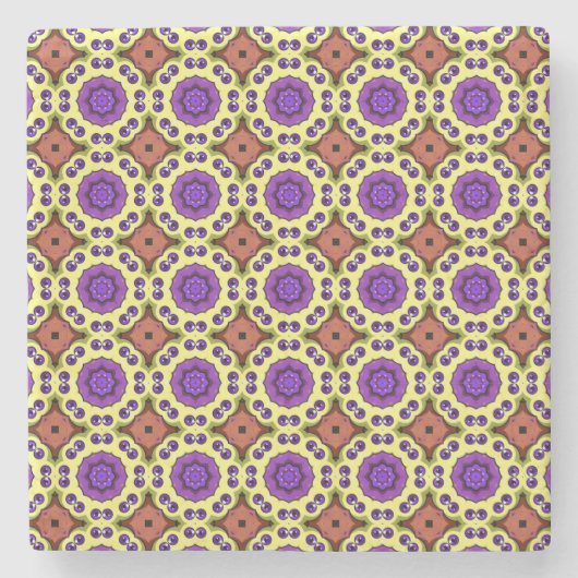 decorative symmetrical geometric pattern coaster  ストーンコースター (正面)