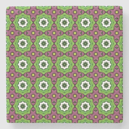 decorative symmetrical geometric pattern coaster  ストーンコースター (正面)