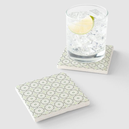 decorative symmetrical geometric pattern coaster  ストーンコースター (横)