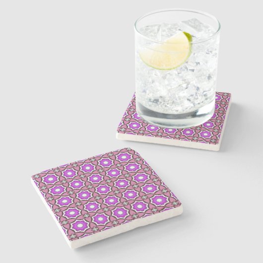 decorative symmetrical geometric pattern coaster  ストーンコースター (横)