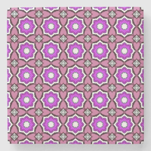 decorative symmetrical geometric pattern coaster  ストーンコースター (正面)