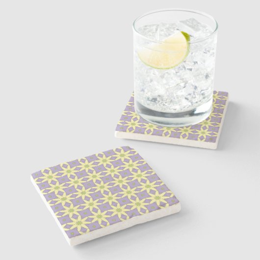 decorative symmetrical geometric pattern coaster  ストーンコースター (横)