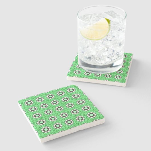 decorative symmetrical geometric pattern coaster ストーンコースター (横)