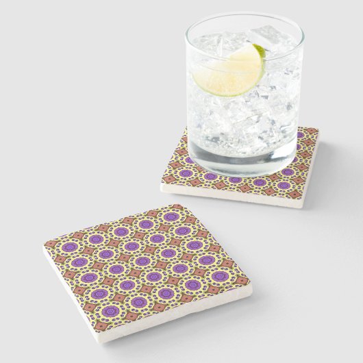 decorative symmetrical geometric pattern coaster  ストーンコースター