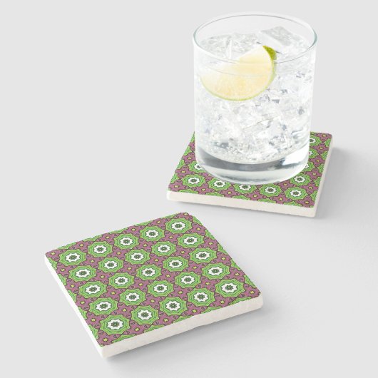 decorative symmetrical geometric pattern coaster  ストーンコースター
