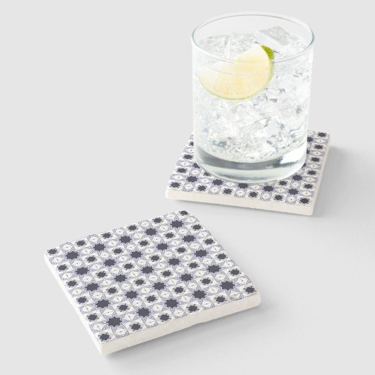 decorative symmetrical geometric pattern coaster  ストーンコースター