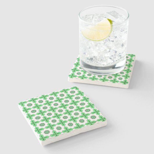 decorative symmetrical geometric pattern coaster ストーンコースター (横)