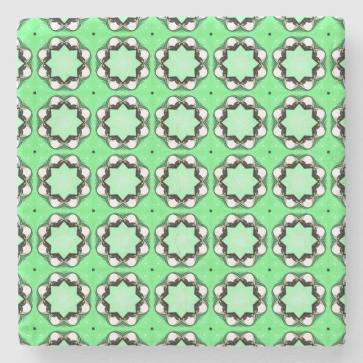 decorative symmetrical geometric pattern coaster  ストーンコースター (正面)