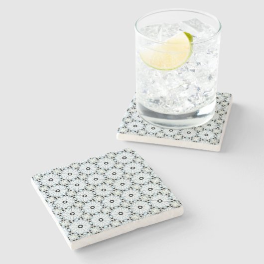 decorative symmetrical geometric pattern coaster ストーンコースター (横)