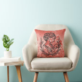 Decorative Throw Pillow – Mother and Child Floral  クッション (椅子)