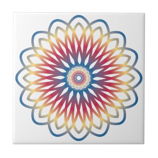 Decorative tile art mandala design タイル (正面)