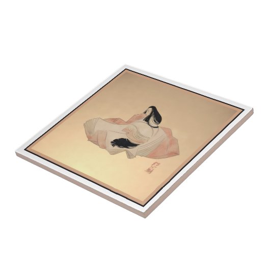 Decorative Tile with Ancient Japanese Print タイル (側面)