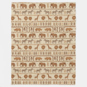 Decorative Tribal Border Safari ID1243 フリースブランケット (正面)