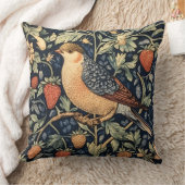 Decorative William Morris Bird Throw Pillow クッション (ブランケット)