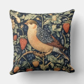 Decorative William Morris Bird Throw Pillow クッション (裏面)
