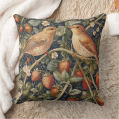 Decorative William Morris Bird Throw Pillow クッション (ブランケット)