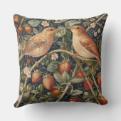 Decorative William Morris Bird Throw Pillow クッション (裏面)