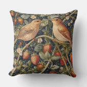Decorative William Morris Bird Throw Pillow クッション (正面)