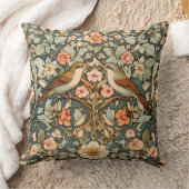 Decorative William Morris Birds Throw Pillow クッション (ブランケット)