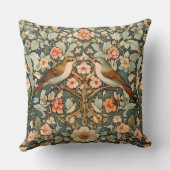 Decorative William Morris Birds Throw Pillow クッション (裏面)