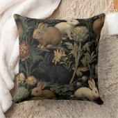 Decorative William Morris Bunnies Throw Pillow クッション (ブランケット)