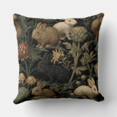 Decorative William Morris Bunnies Throw Pillow クッション (裏面)