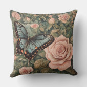 Decorative William Morris Butterfly Throw Pillow クッション (裏面)